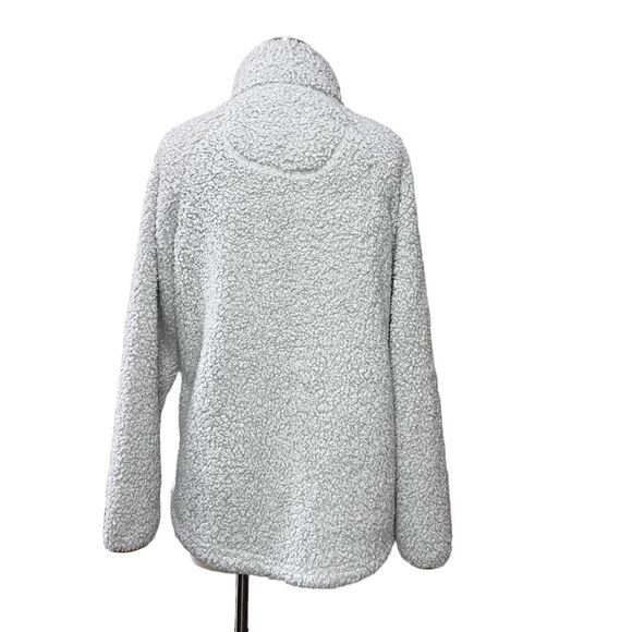Simply Southern Fleece Pullover Women Small Gray Sherpa Snap Button Pocket Logo - Picture 2 of 6